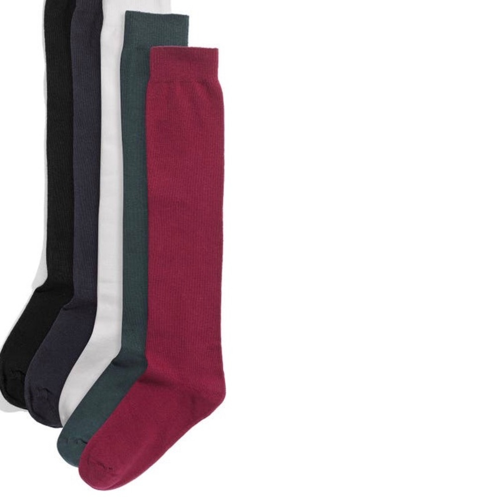 Hue Flat Knit Knee Sock Black OS NWT